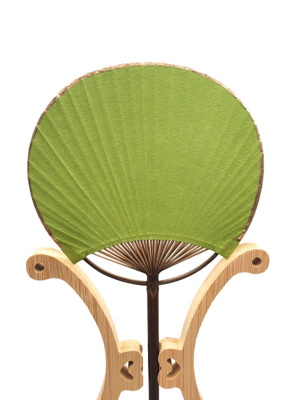 Abanico japonés - Uchiwa - Madera y papel - Pequeño - Verde Claro 2