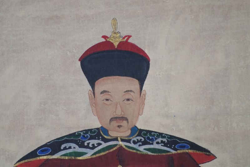 Ahnenpaare und Kaiser Chinesische Malerei Bordeauxrot 4