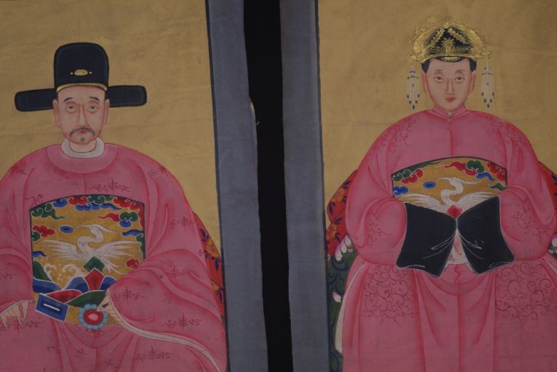 Ahnenpaare und Kaiser Chinesische Malerei Rosa 2