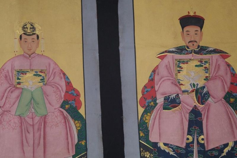 Ahnenpaare und Kaiser Chinesische Malerei Rosa 2