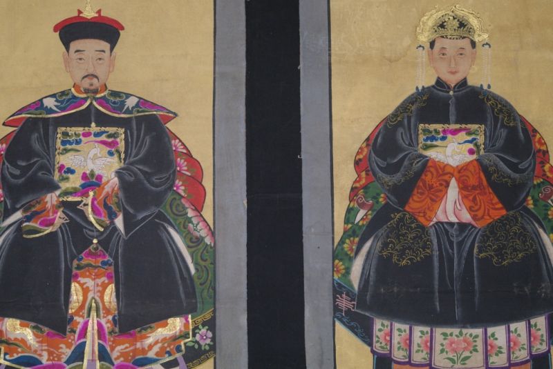 Ahnenpaare und Kaiser Chinesische Malerei Schwarz 2