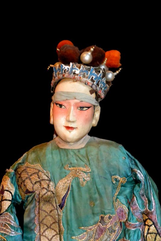 Alte chinesische Theater-Marionette - Fujian-Provinz - Drachengrünes Kleid - Chinesische Oper 3