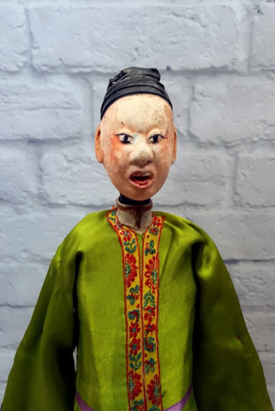 Alte chinesische Theater-Marionette - Fujian-Provinz - Mann / Tänzer 3