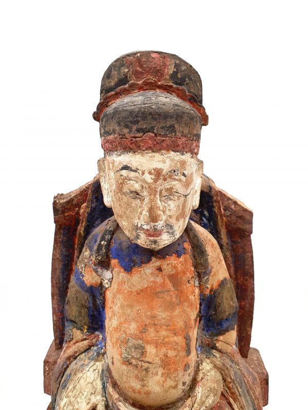 Alte chinesische Votive Statue - Qing-Dynastie - Großer chinesischer Mandarin 2