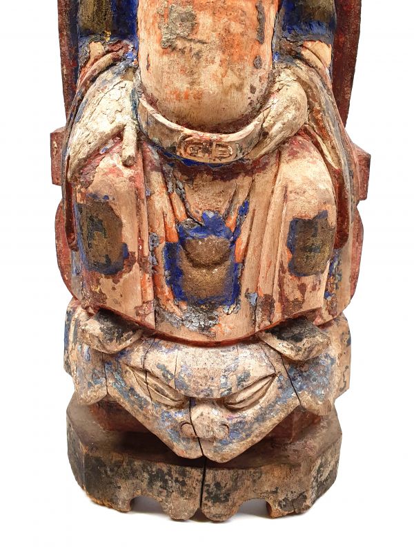 Alte chinesische Votive Statue - Qing-Dynastie - Großer chinesischer Mandarin 3