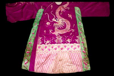 Ancien costume traditionnels de Théâtre Chinois - Violet - Dragon