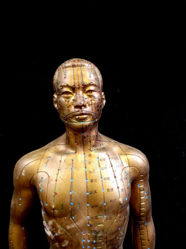 Ancient Chinese Acupuncture Statue - Plastic - Bronze effect man 2 2