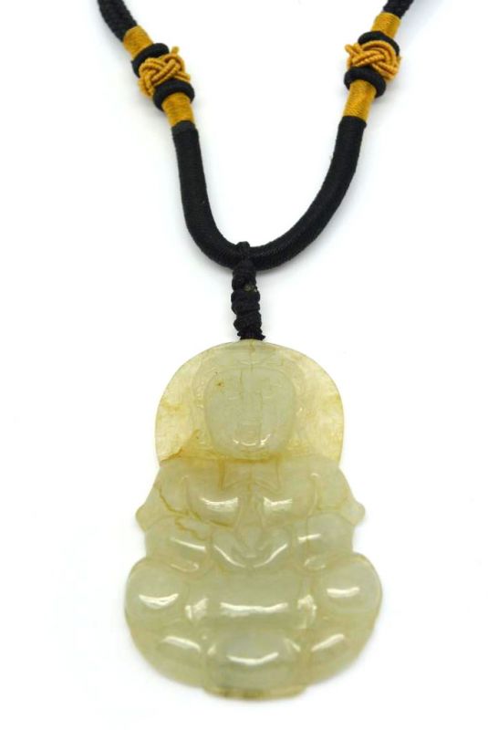 Anhänger aus Jade Grosser Weisser Buddha 2