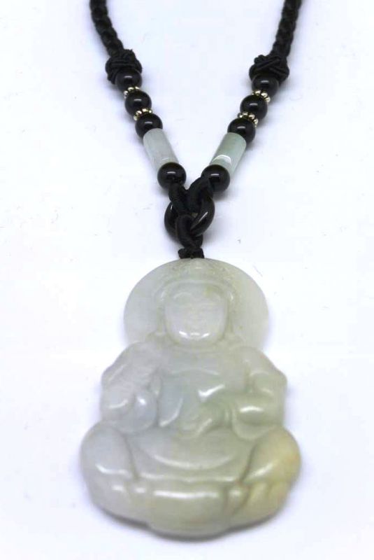 Anhänger aus Jade Großen Buddha Weiß 2