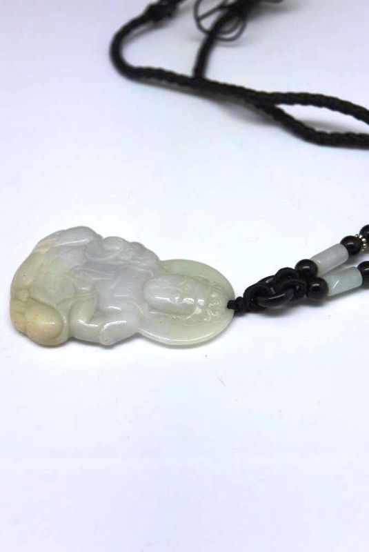 Anhänger aus Jade Großen Buddha Weiß 4