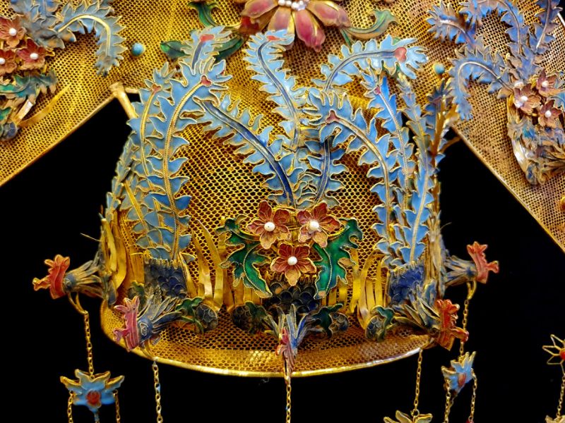 Antiguo Sombrero de teatro dorado - Emperador y Emperatriz - Emperatriz de la dinastía Qing 2