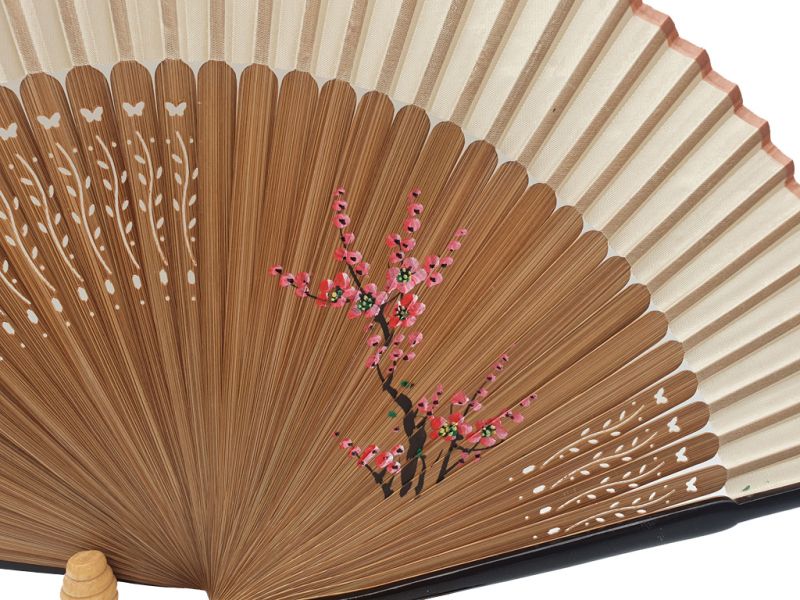 Asian Hand fan - Hand Painted - Cherry blossoms2