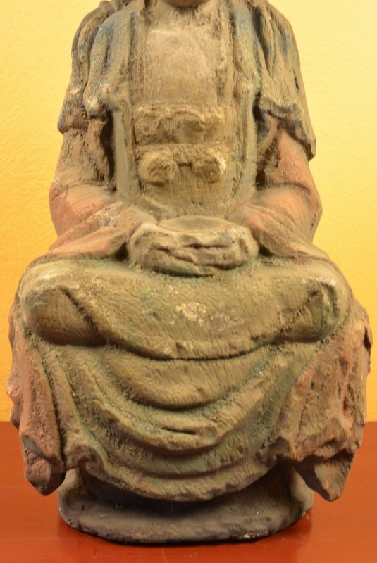 Asiatische Holzstatue Bodhisattva 3