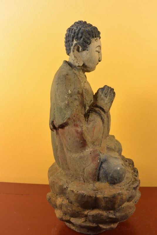 Asiatische Holzstatue Bodhisattva Samantabhadra 4