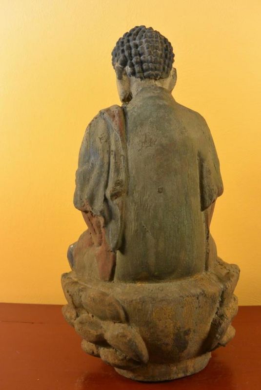 Asiatische Holzstatue Bodhisattva Samantabhadra 5