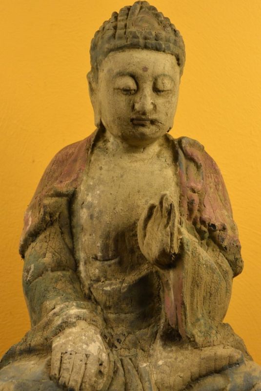 Asiatische Holzstatue Buddha auf Lotos-Blume 2