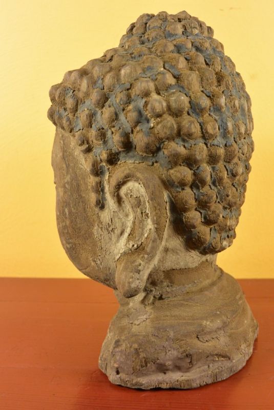 Asiatische Holzstatue Buddha-Kopf 5