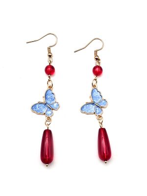 Boucles d'oreilles chinoises en émail - Cloisonné - Le grand papillon