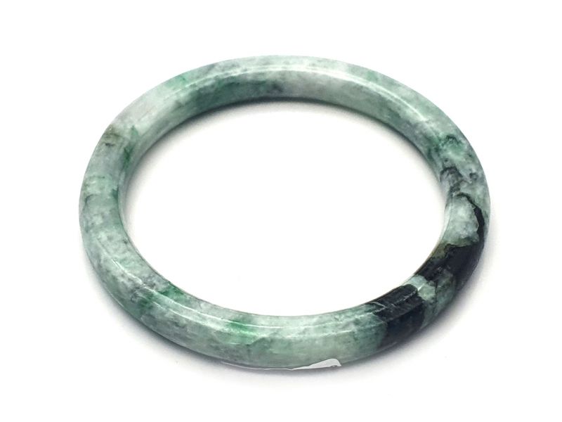 Brazalete de jade real - Pulsera de jade - tienda de jade - 5,75cm - Varios verdes - jaspeado 2