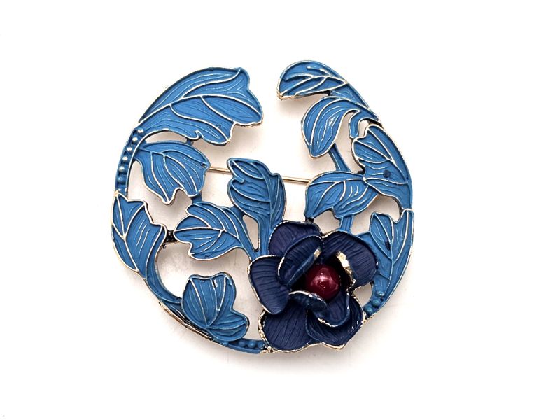 Broche de esmalte chino - Cloisonne - la flor 3