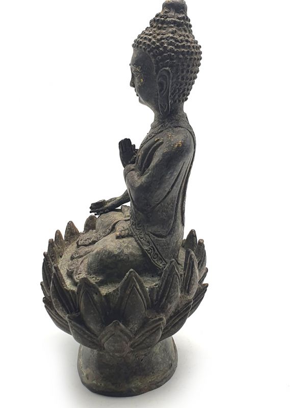 Bronze Statue Buddha auf einer Lotusblume 5