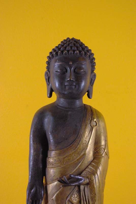 Bronze Statue eines Buddha stehend Meditation 2