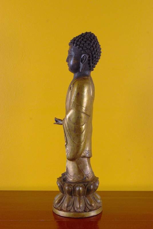 Bronze Statue eines Buddha stehend Meditation 3