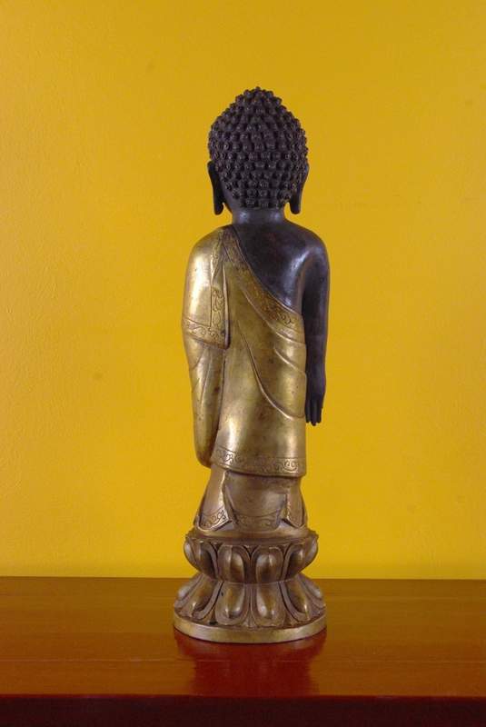 Bronze Statue eines Buddha stehend Meditation 4