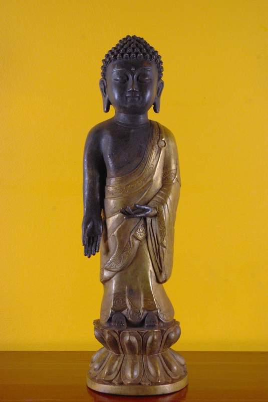 Bronze Statue eines Buddha stehend Meditation 5