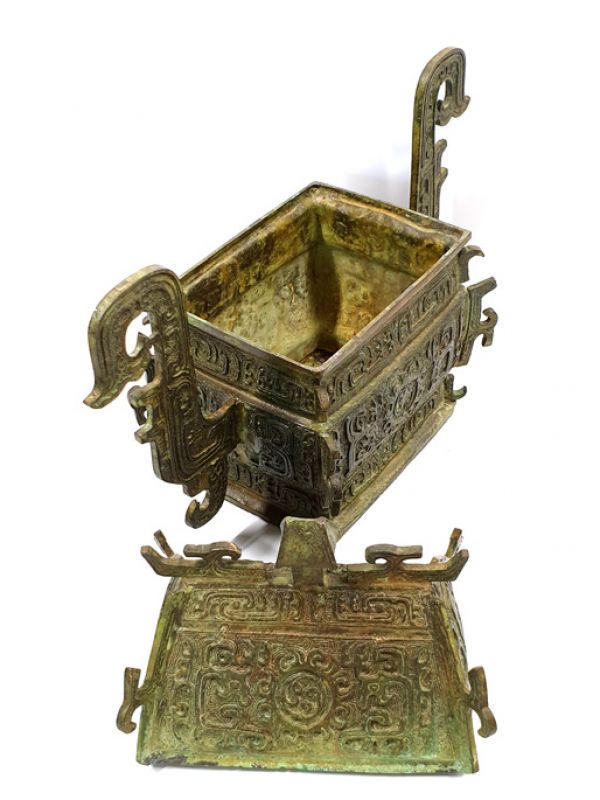 Caja de Bronce China - Quemador de incienso 4