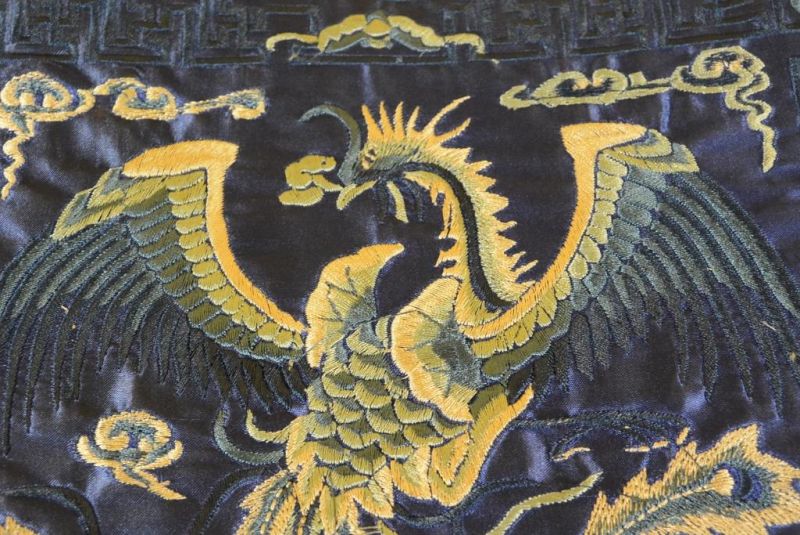 Chinese Embroidery - Square Ancestor - Emblem - Blue - Phoenix 3