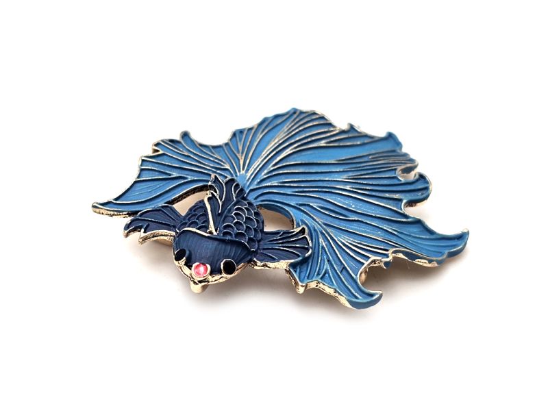 Chinese enamel brooch - Cloisonné - Japanese fish 2