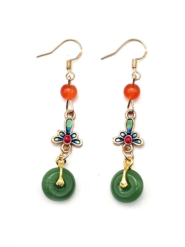 Chinese Enamel Earrings - Cloisonné 1