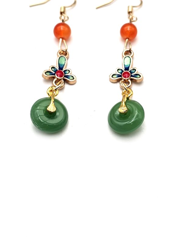 Chinese Enamel Earrings - Cloisonné 3