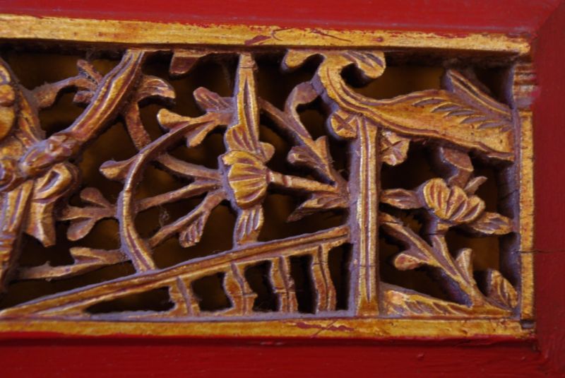 Chinese hand carved panel with warrior 3