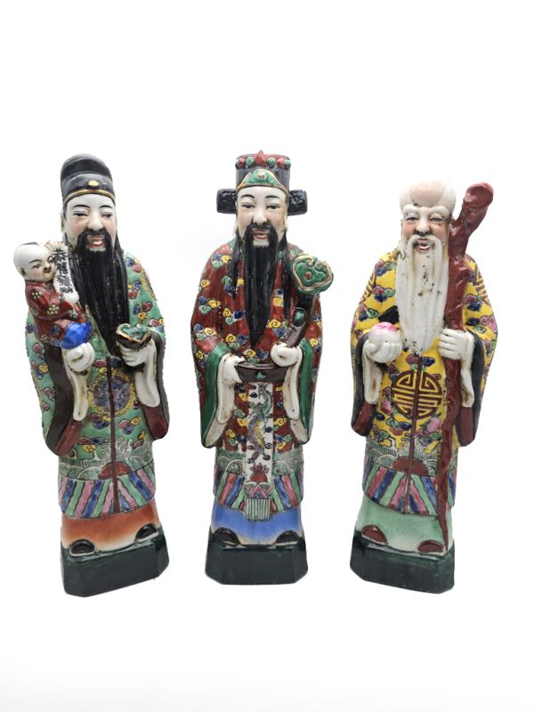 Chinese Porcelain statue The Three Stars of Happiness - God Fu Xing 5