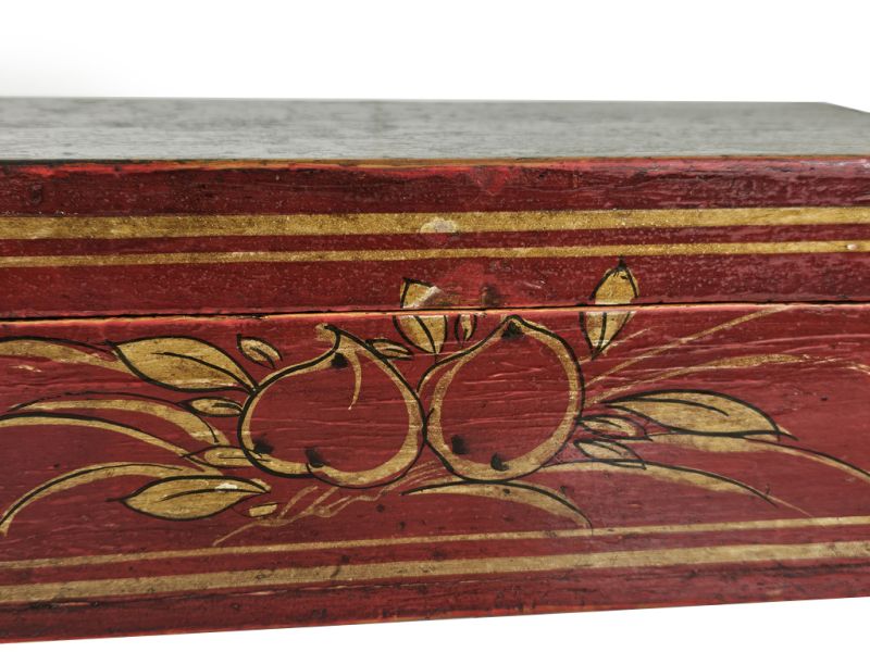 Chinese Red Wood Chest - Ancient Floral Motifs 2