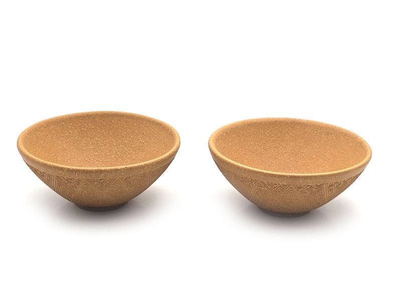 Chinese Yixing clay cups - Lü Ni Yellow Clay - art of tea - Set of 2 cups - 80ml 2