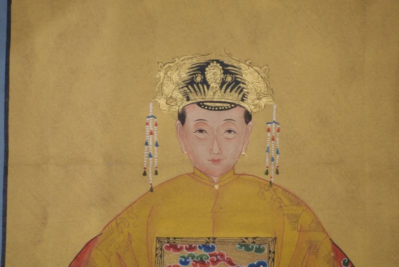 Chinesische Ahnenportraits Qing Dynastie Gelb 3