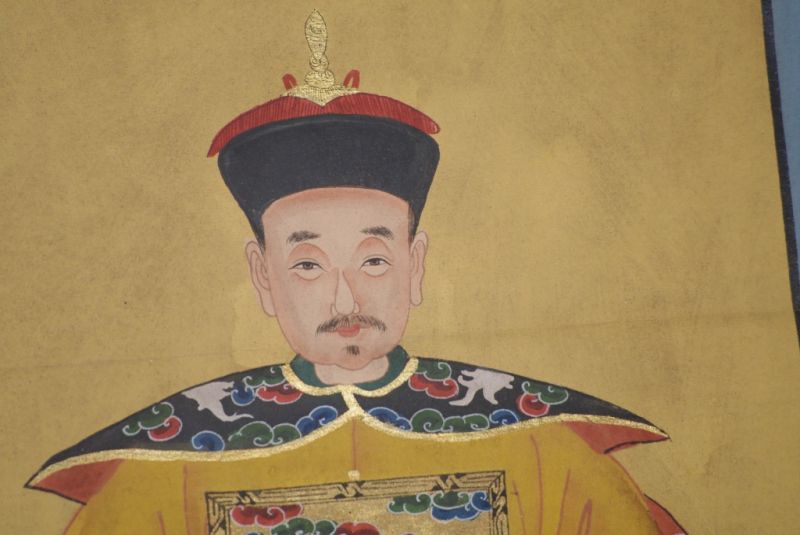 Chinesische Ahnenportraits Qing Dynastie Gelb 4