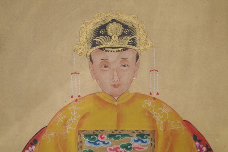 Chinesische Ahnenportraits Qing Dynastie Gelb 3