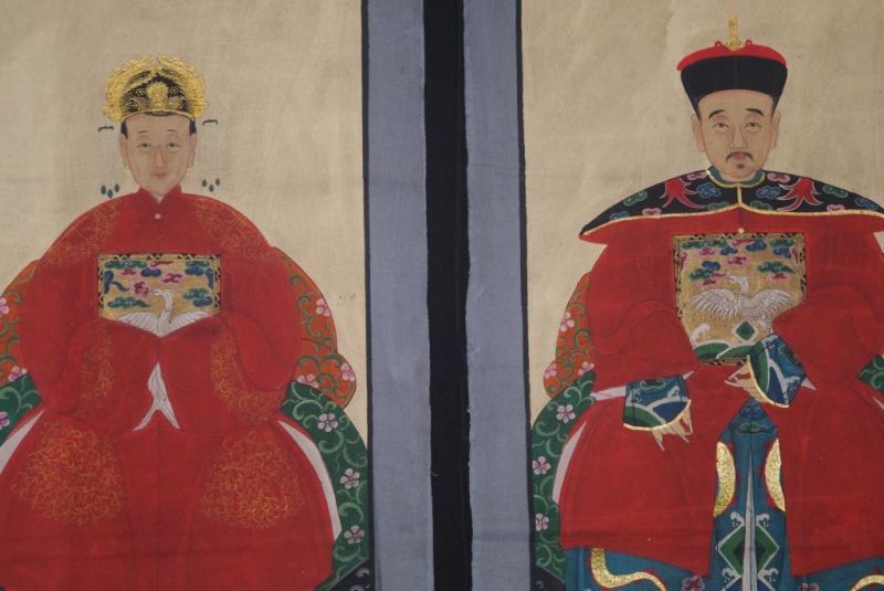 Chinesische Ahnenportraits Qing Dynastie Kaiser Gelb 2