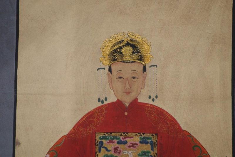 Chinesische Ahnenportraits Qing Dynastie Kaiser Gelb 3