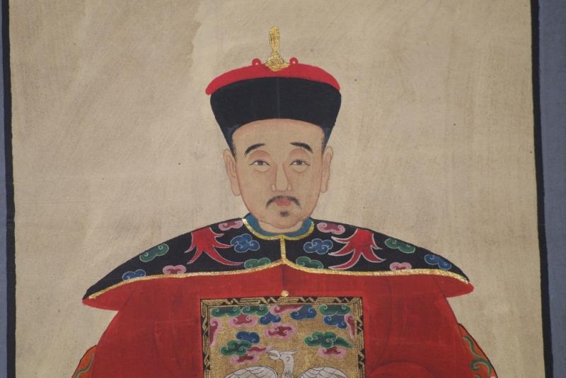 Chinesische Ahnenportraits Qing Dynastie Kaiser Gelb 4