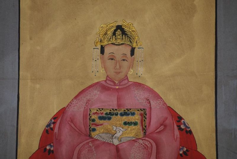 Chinesische Ahnenportraits Qing Dynastie Rosa 3