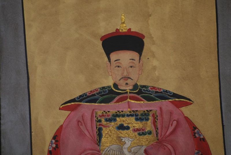 Chinesische Ahnenportraits Qing Dynastie Rosa 4