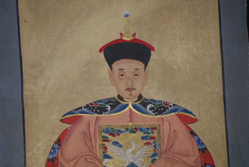 Chinesische Ahnenportraits Qing Dynastie Rosa 4