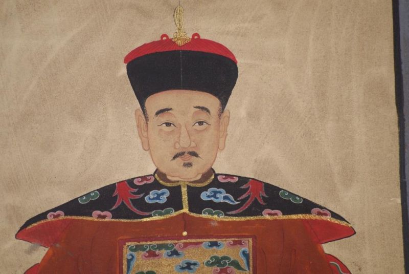 Chinesische Ahnenportraits Qing Dynastie Rot 5