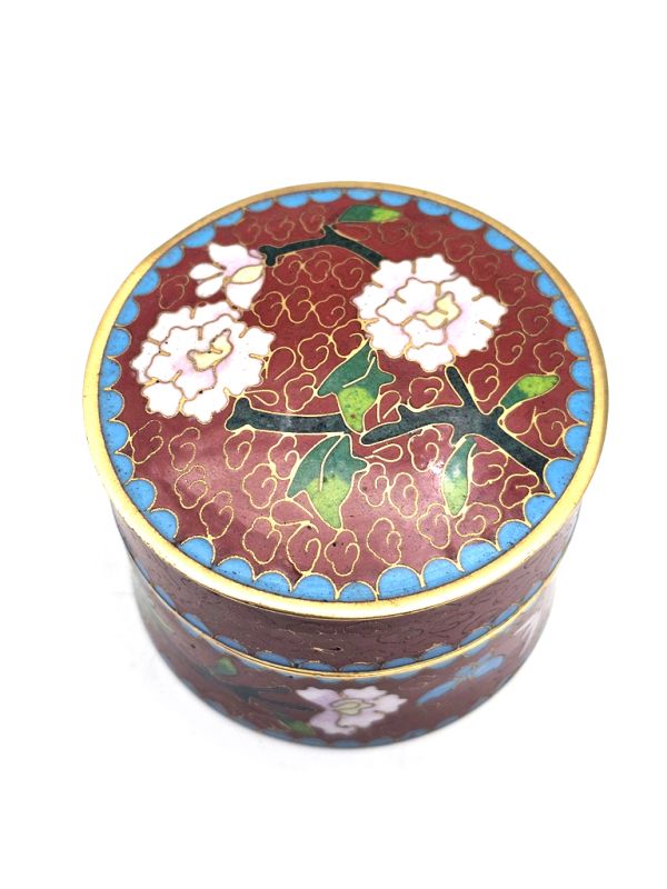 Chinesische Cloisonné: Handwerkskunst und Tradition - Braune Schachtel - Blumen 3