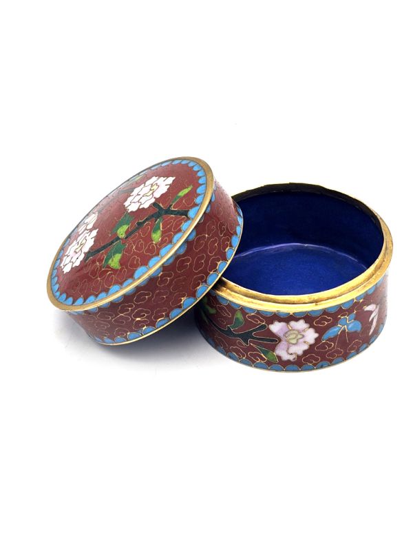 Chinesische Cloisonné: Handwerkskunst und Tradition - Braune Schachtel - Blumen 4